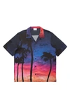 BLUE SKY INN SUNSET PALMS SHORT SLEEVE BUTTON-UP SHIRT