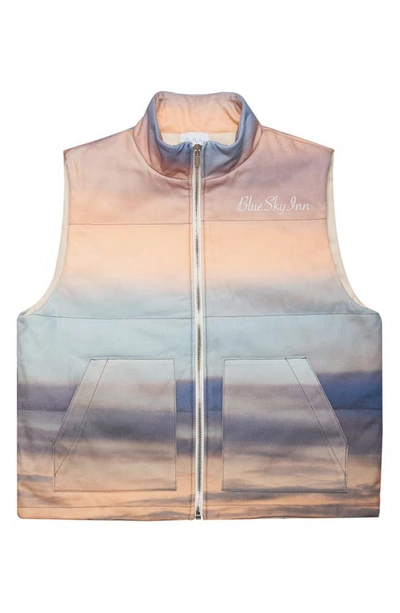Blue Sky Inn Sunrise Clouds Cotton Puffer Vest