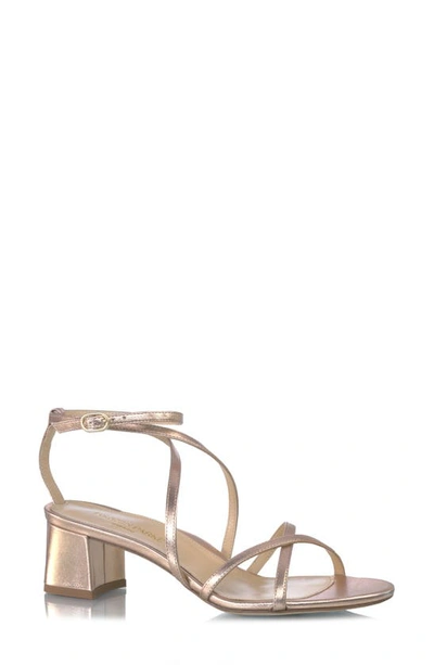 Marion Parke Raina Block Heel Sandal In Powder Metallic