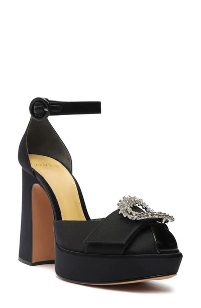 Alexandre Birman Madelina Curve Velvet Pump In Black