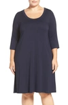 Karen Kane Scoop Neck Jersey Dress In Navy