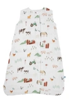 Little Unicorn Cotton Muslin Wearable Blanket In Farmyard