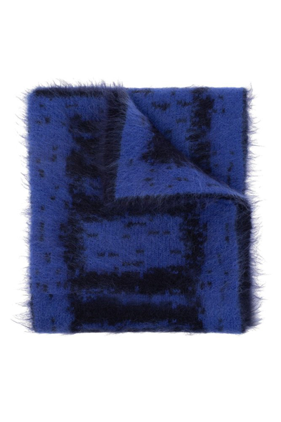 Misbhv Logo Intarsia Knitted Scarf In Blue