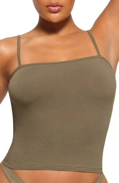 Skims Square Neck Camisole In Army