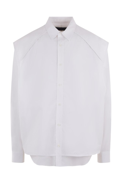 Juunj Overlapping-panel Cotton Shirt In White