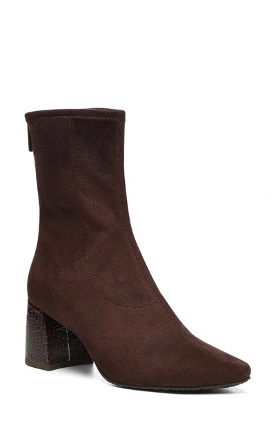 Donald Pliner Block Heel Bootie In Dark Brown