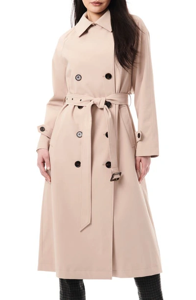 Bernardo Double Breasted Trench Coat In Mocha