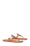 Tory Burch Miller Leather Sandal In Tan Patent