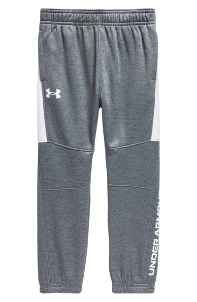 Under Armour Kids' Reinforced Knee Performance Sweatpants In Pitch Grey