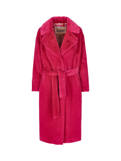 Herno Belted Faux In Pink