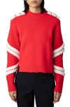 Zadig & Voltaire Georgia Merino Wool Crewneck Sweater In Japon