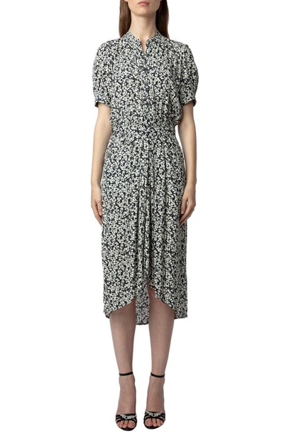 Zadig & Voltaire Rima Floral-print Midi Dress In White