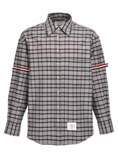 Thom Browne Check Shirt In Grey