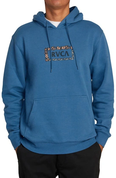 Rvca Food Chain Graphic Hoodie In Cool Blue