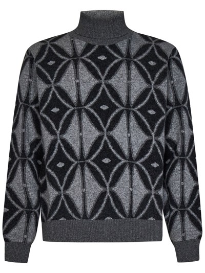 Etro Grey Wool Turtleneck Sweater
