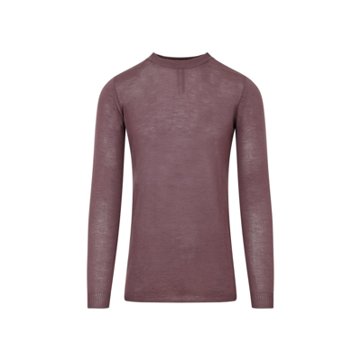 Rick Owens Long Sleeved Sheer Knitted Top In Purple