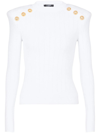 Balmain 6-buttons Knit Jumper In White