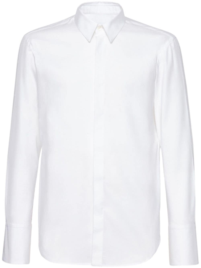 Ferragamo Long Sleeved Sports Shirt In White