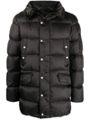 Moorer Padded Press-stud Fastening Coat In Black