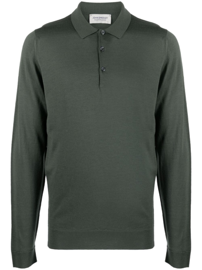 John Smedley Belper Long-sleeve Polo Shirt In Green