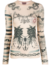 Jean Paul Gaultier X Knwls Printed Stretch-jersey Top In Neutrals