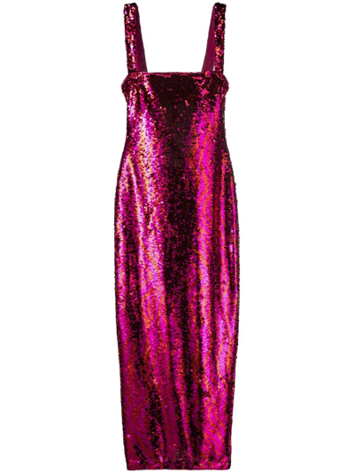 Chiara Ferragni Sequin-embellished Sleeveless Gown In Pink