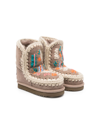 Mou Eskimo Embroidered Boots In Grey