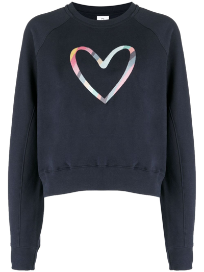 Ps By Paul Smith Spray Swirl Heart-print Sweatshirt In Black