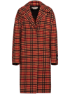 Marni Checked Virgin Wool Coat In Orange