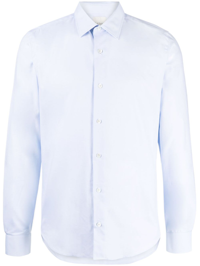 Paul Smith Long-sleeve Cotton Shirt In Blue