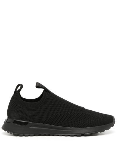 Michael Kors Bodie Logo-tape Slip-on Sneakers In Black