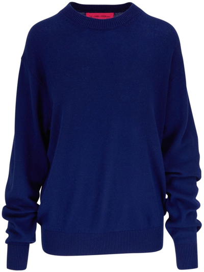 The Elder Statesman Tranquility Midnight Cashmere Crew-neck Sweater In Blue