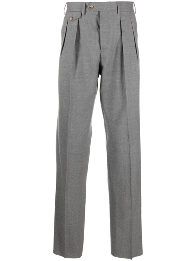 Lardini Tailored Box-pleat Trousers In Grey