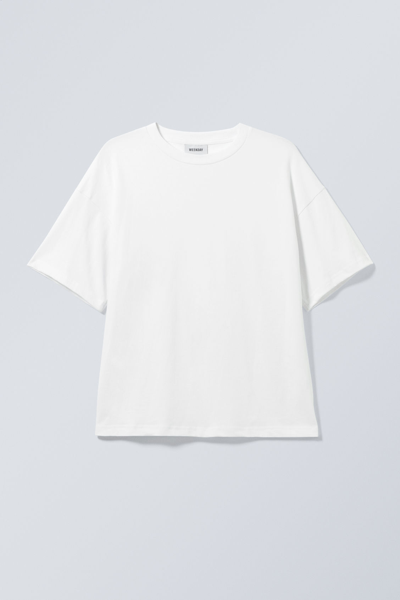 Weekday Great Boxy Heavyweight T-shirt In White