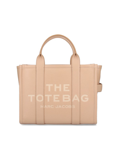 Marc Jacobs The Tote Logo Debossed Toe Bag In Beige