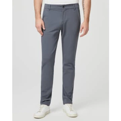 Paige Navy Smoke Stafford Trousers In Blue