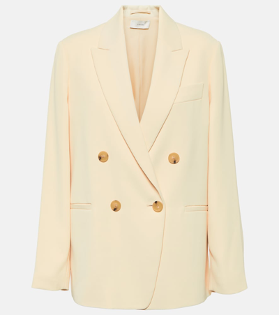 Vince Double-breasted Crêpe Blazer In White
