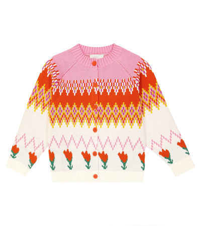 Stella Mccartney Kids' Cotton And Wool Cardigan In Multicoloured