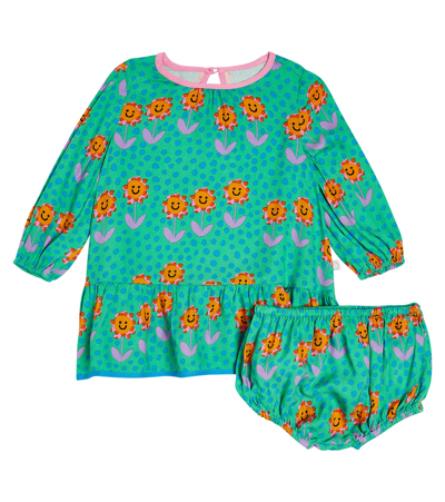 Stella Mccartney Baby Printed Dress And Bloomers Set In Green