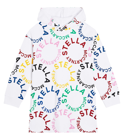Stella Mccartney Kids' Logo Cotton Jersey Sweatshirt Dress In Multicoloured