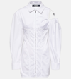 Jacquemus Galliga Cold-shoulder Corset Mini Shirtdress In White