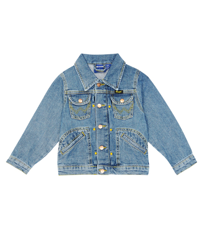 Mini Rodini Kids' X Wrangler Cotton Denim Jacket In Blue