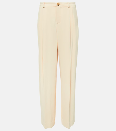 Vince Low-rise Crêpe Wide Pants In White