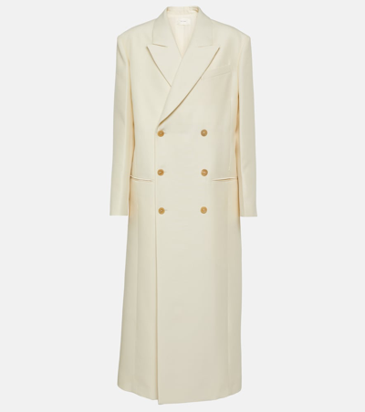 The Row Catena Oversized Wool And Silk-blend Cady Coat In Ivory