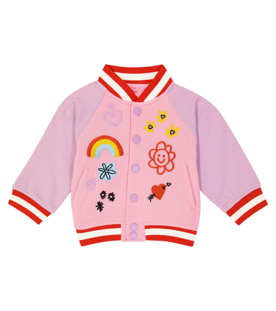 Stella Mccartney Babies' Embroidered-motif Cotton Jacket In Purple