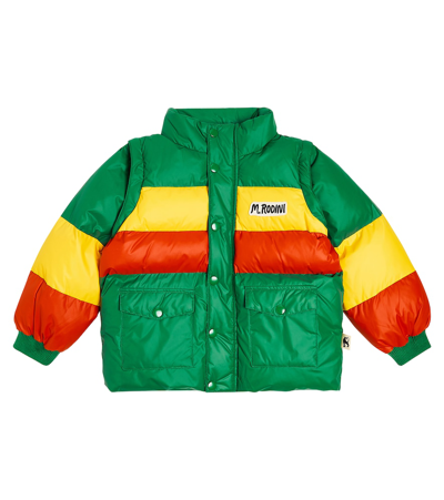 Mini Rodini Kids' Logo Convertible Puffer Jacket In Green
