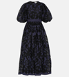 Erdem Open-back Pleated Broderie Anglaise Voile Midi Dress In Multicoloured