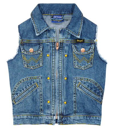 Mini Rodini Kids' X Wrangler Cotton Denim Vest In Blue