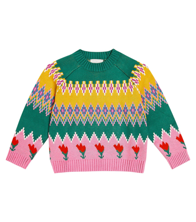 Stella Mccartney Kids' Cotton And Wool Sweater In Multicoloured