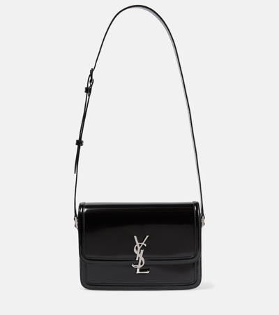Saint Laurent Solferino Medium Leather Crossbody Bag In Black
